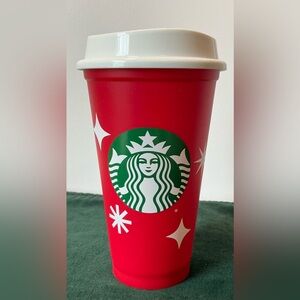 Starbucks 2022 Red Cup w/White Lid NEW Collectible & Reusable